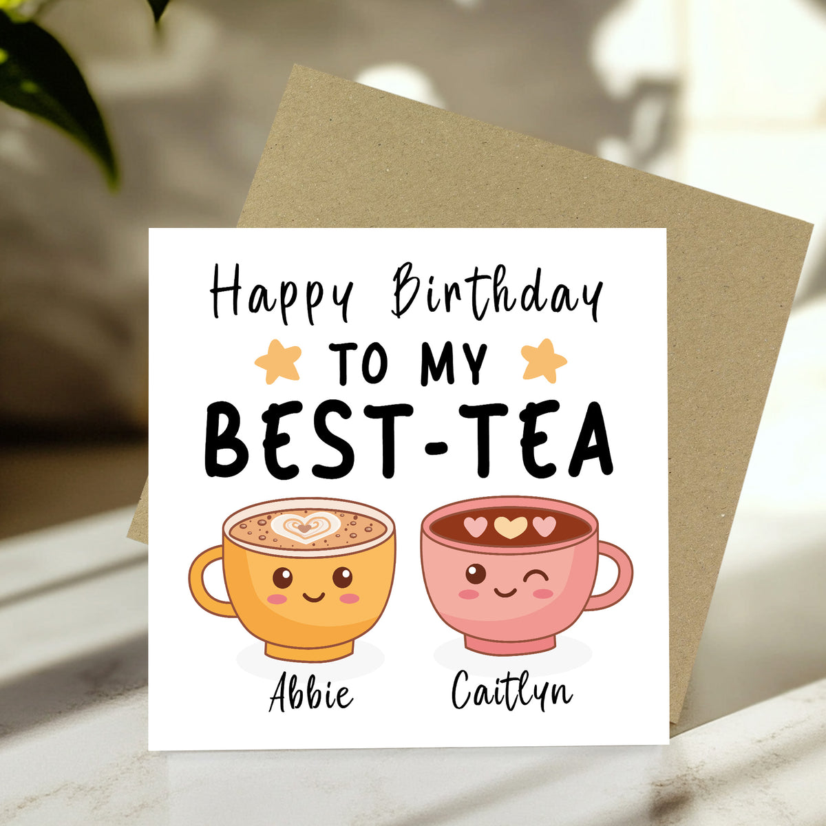 Funny Happy Birthday Card For Best Friend With Kraft Envelope