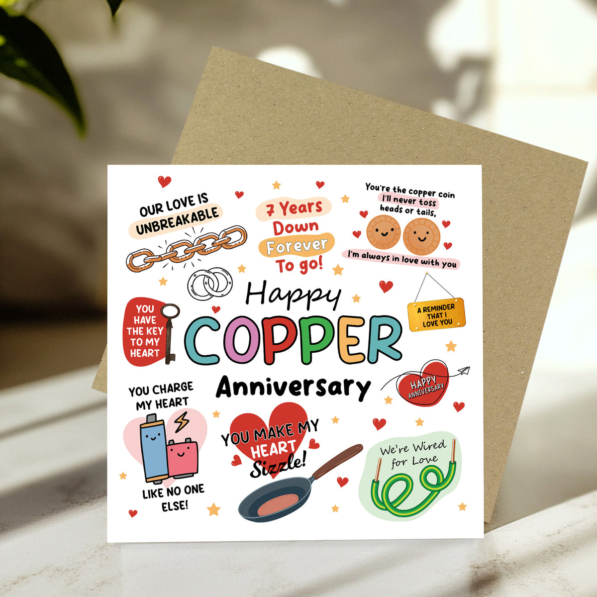 Funny 7th Anniversary Card Copper Anniversary Cards For Husband