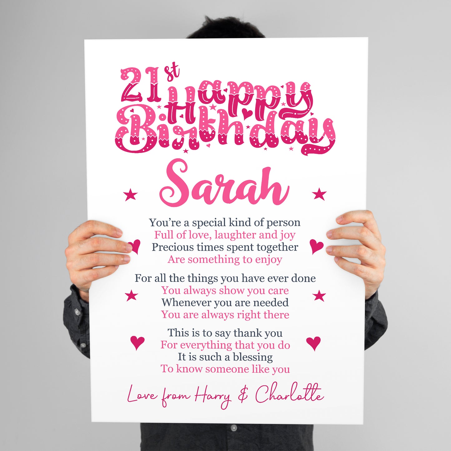 PERSONALISED 21st Birthday Gifts For Her Gift For Daughter A3