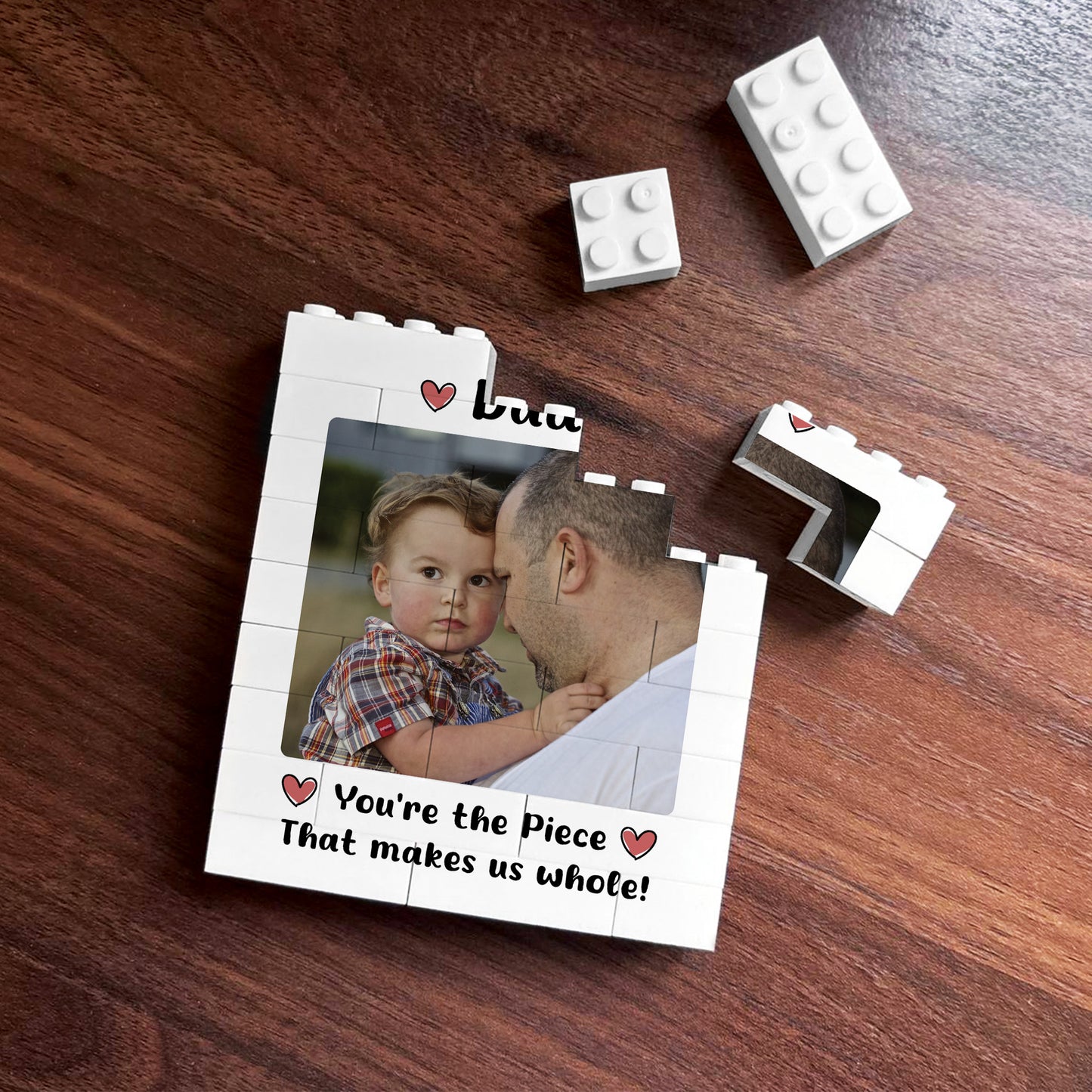 Personalised Brick Photo Block Gift for Dad For Fathers Day