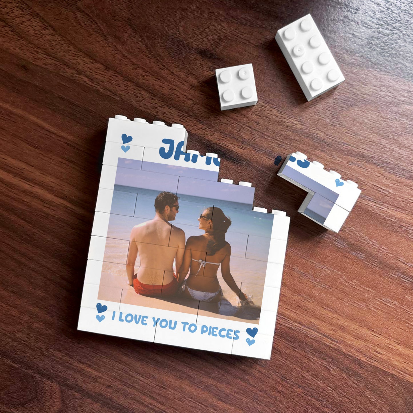 Personalised Photo Block Anniversary Gift For Husband Boyfriend
