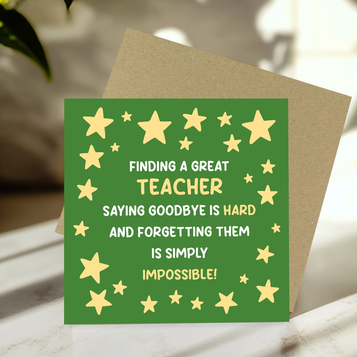 Teacher Leaving School Nursery Thank You Card End of Term