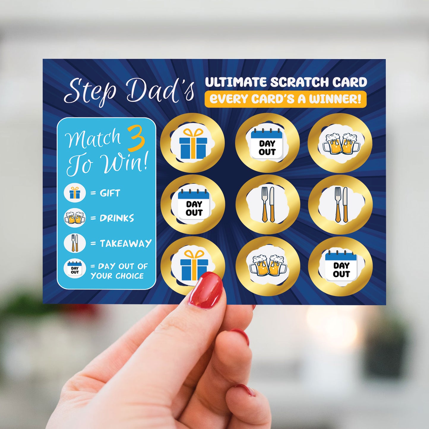 Step Dad Scratch Card Birthday Gift For Stepdad Fathers Day