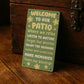 Welcome To Our Patio Hanging Wall Door Sign Outdoor Signs
