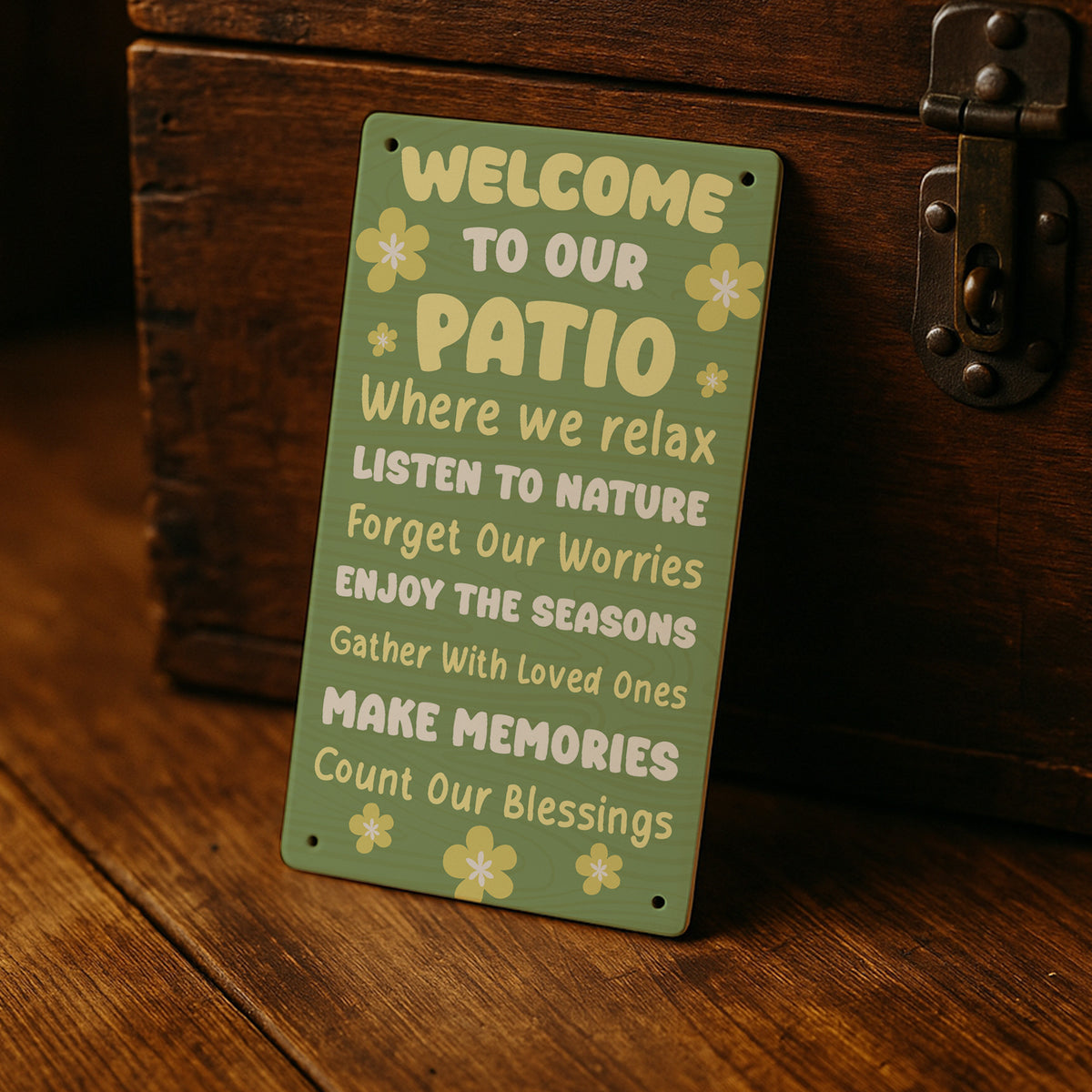 Welcome To Our Patio Hanging Wall Door Sign Outdoor Signs