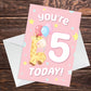 Birthday Card for Age 5 Girl 5th Birthday Card For Daughter