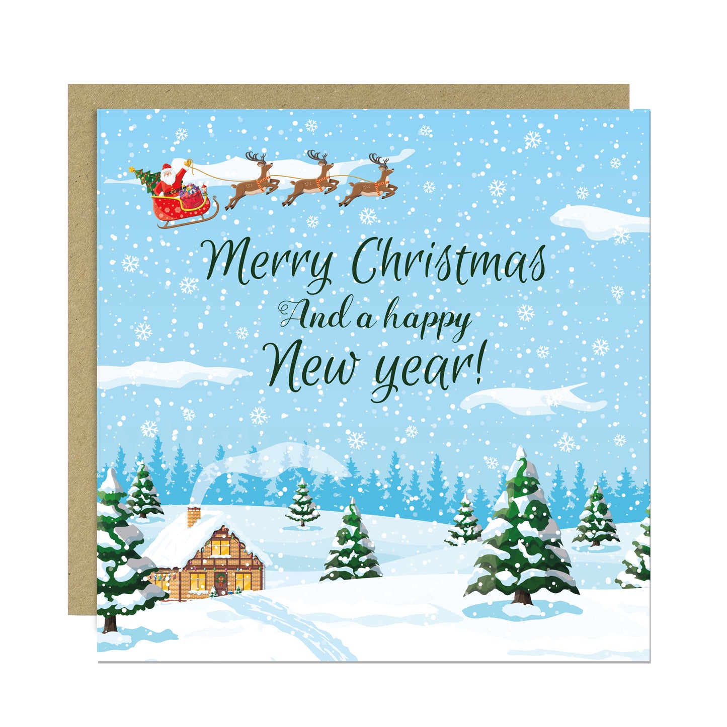Christmas Cards Multipack of 6 Xmas Santa Cards For Family