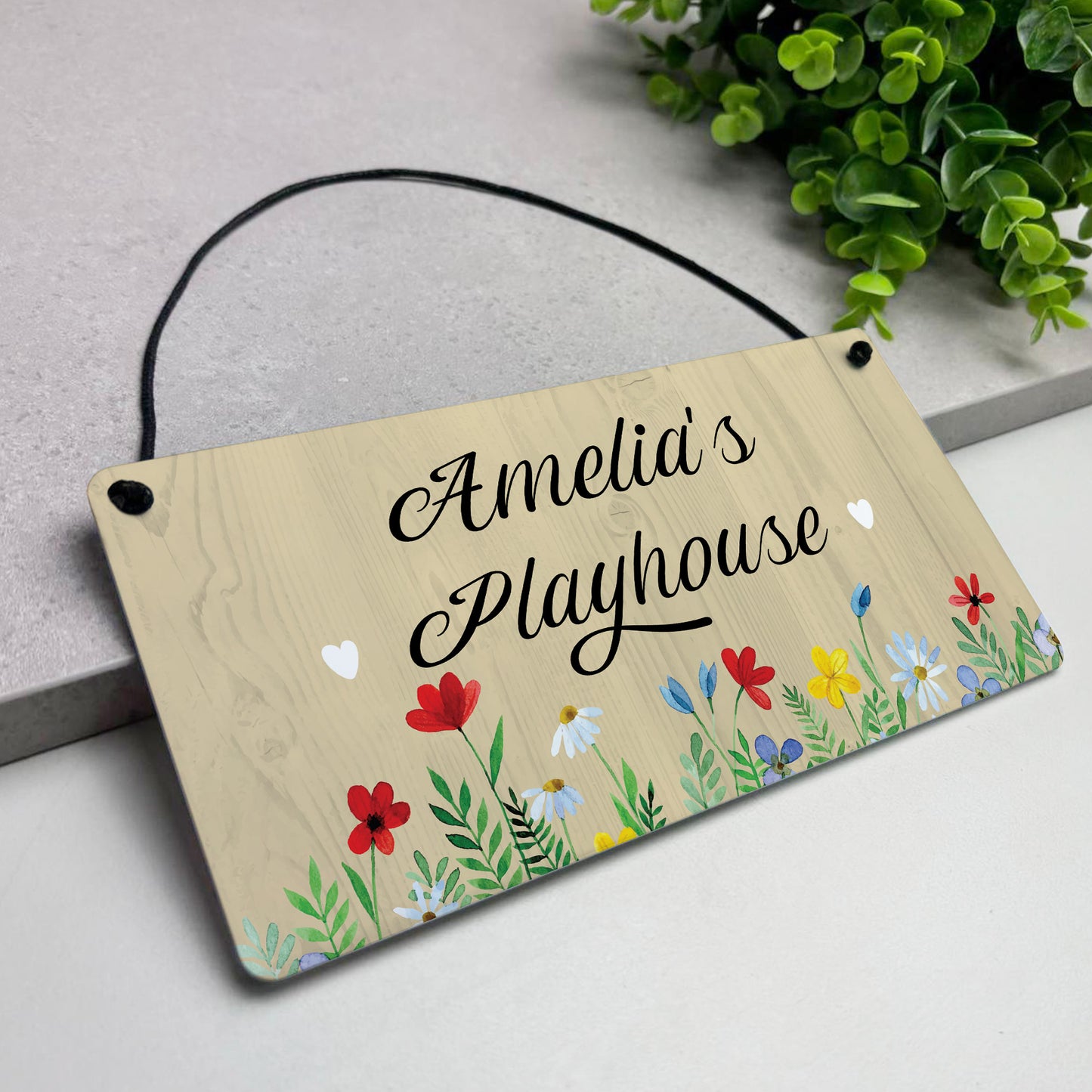 Personalised Child's Playhouse Sign Hanging Name Plaque Son Gift