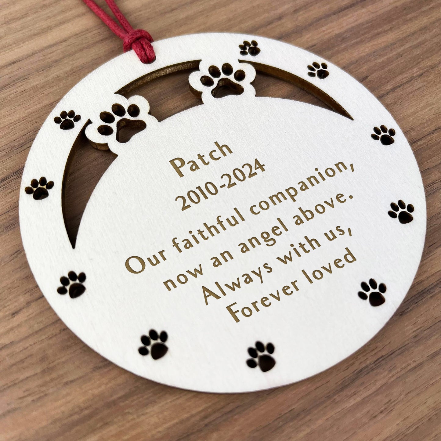Personalised Dog Memorial Tree Bauble Engraved Pet Loss Gifts