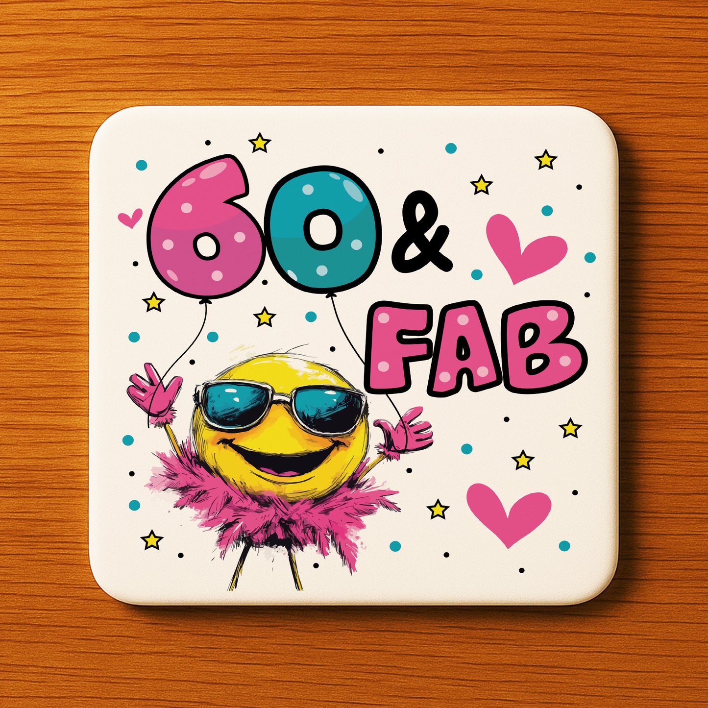 Funny 60th Birthday Gift For Women 60 AND FAB Coaster Gifts