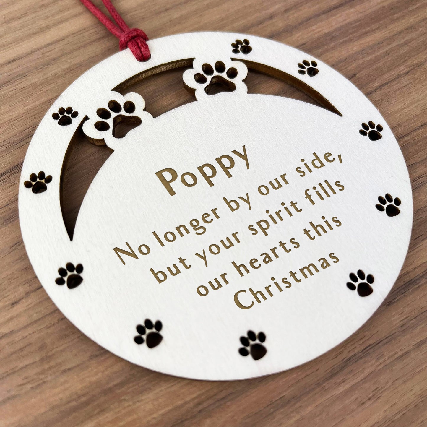 Personalised Pet Memorial Christmas Tree Bauble Decoration