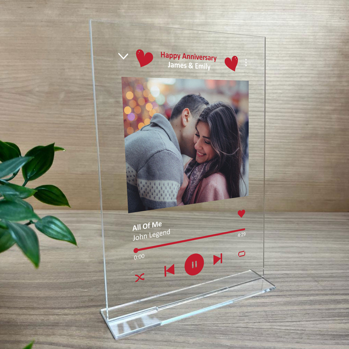 Personalised Anniversary Song Plaque Gift For Him or Her