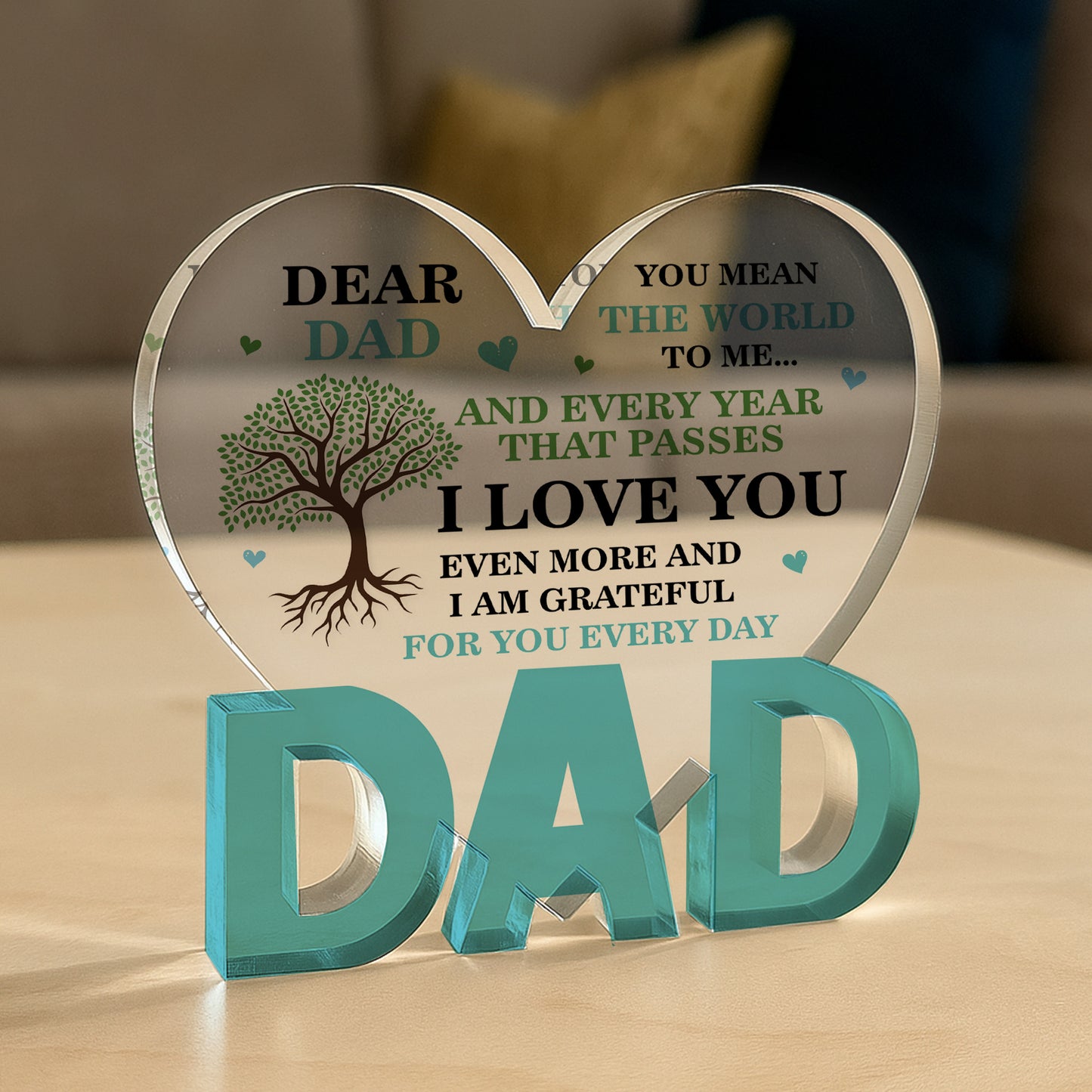 Dad Gifts For Dad Acrylic Heart Plaque 10cm x 10cm Dad Birthday