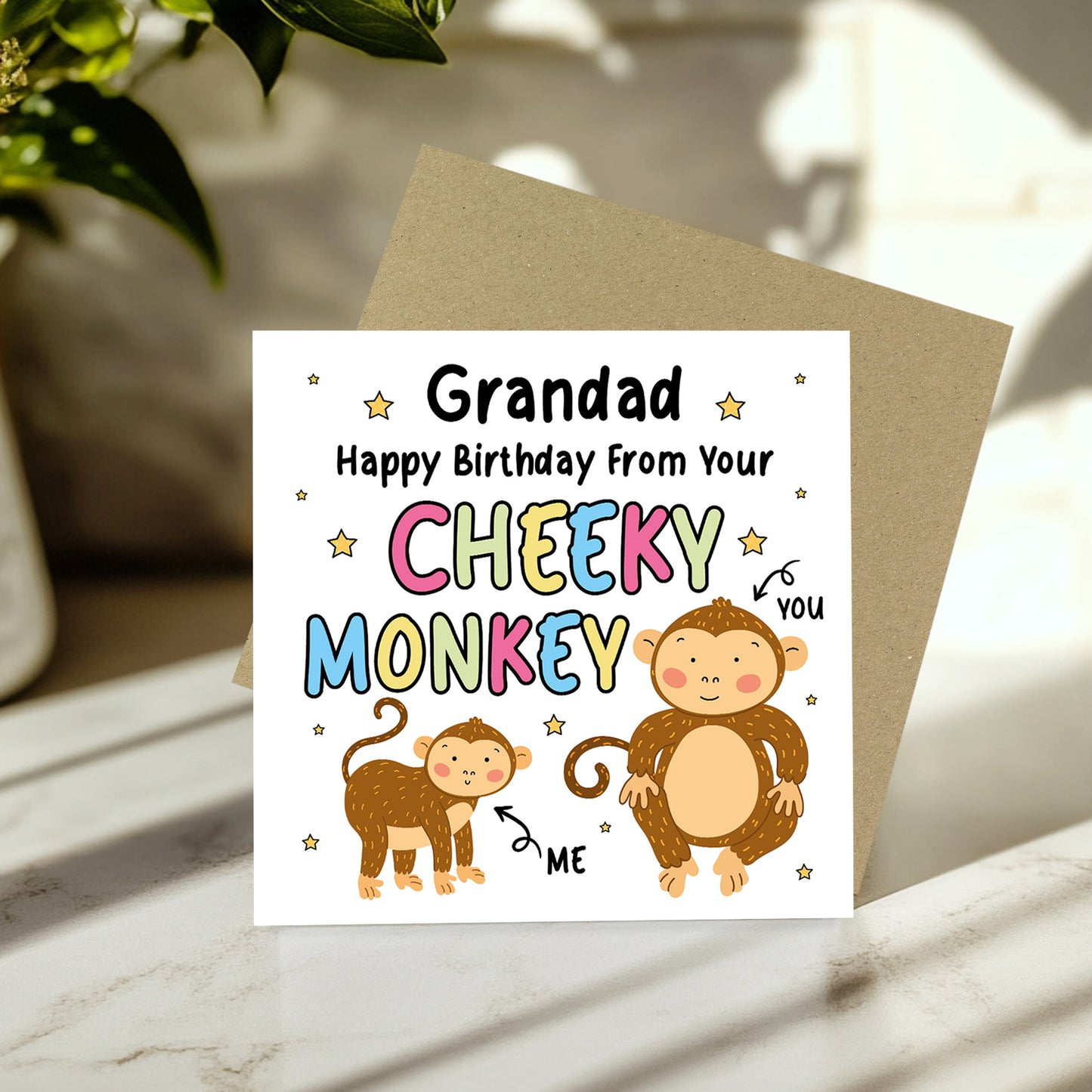 Birthday Card for Grandad From Your Cheeky Monkey Funny Card