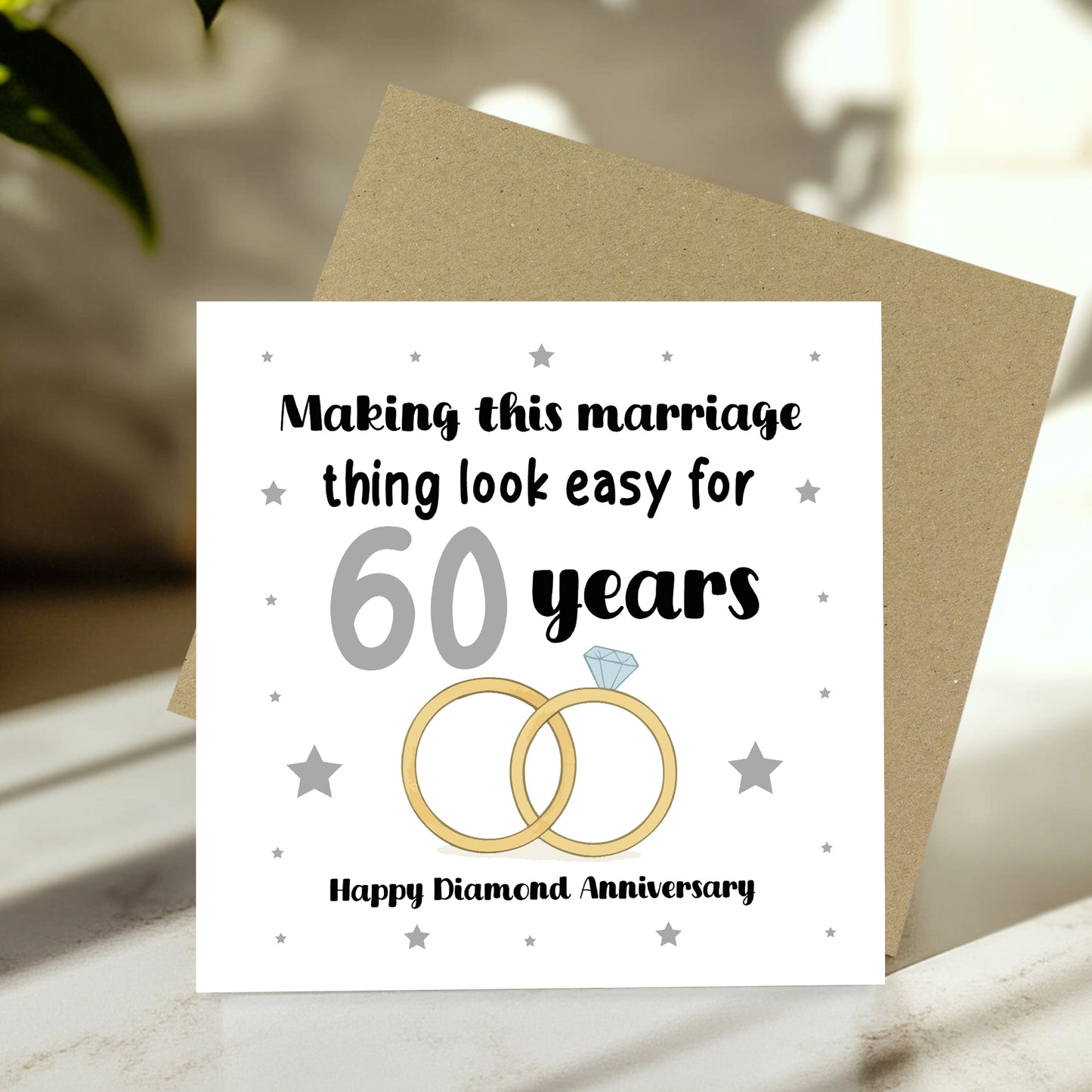 60th Wedding Anniversary Card For Husband Wife Couple