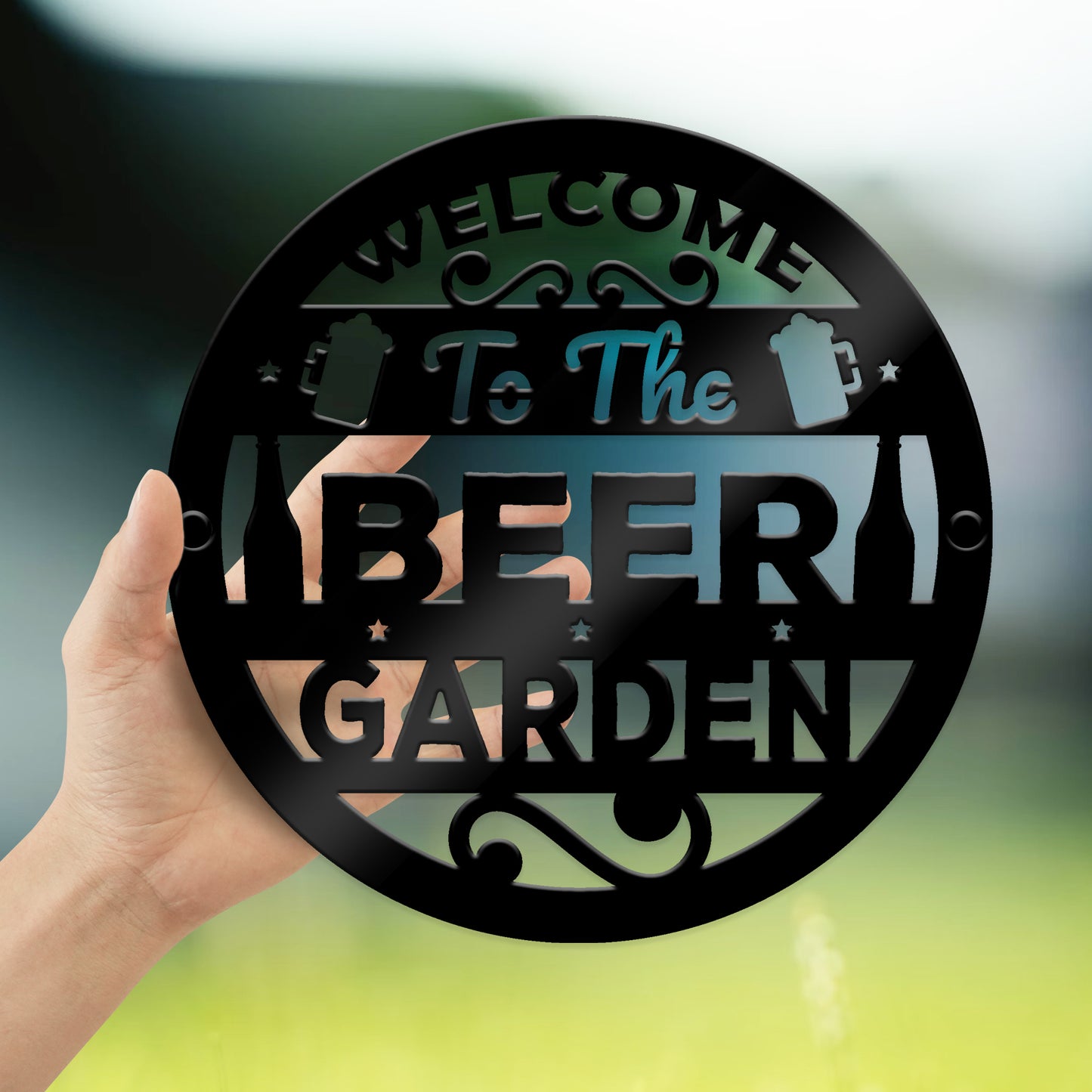 Beer Garden Welcome Signs For Outside Home Bar Pub 35x35cm