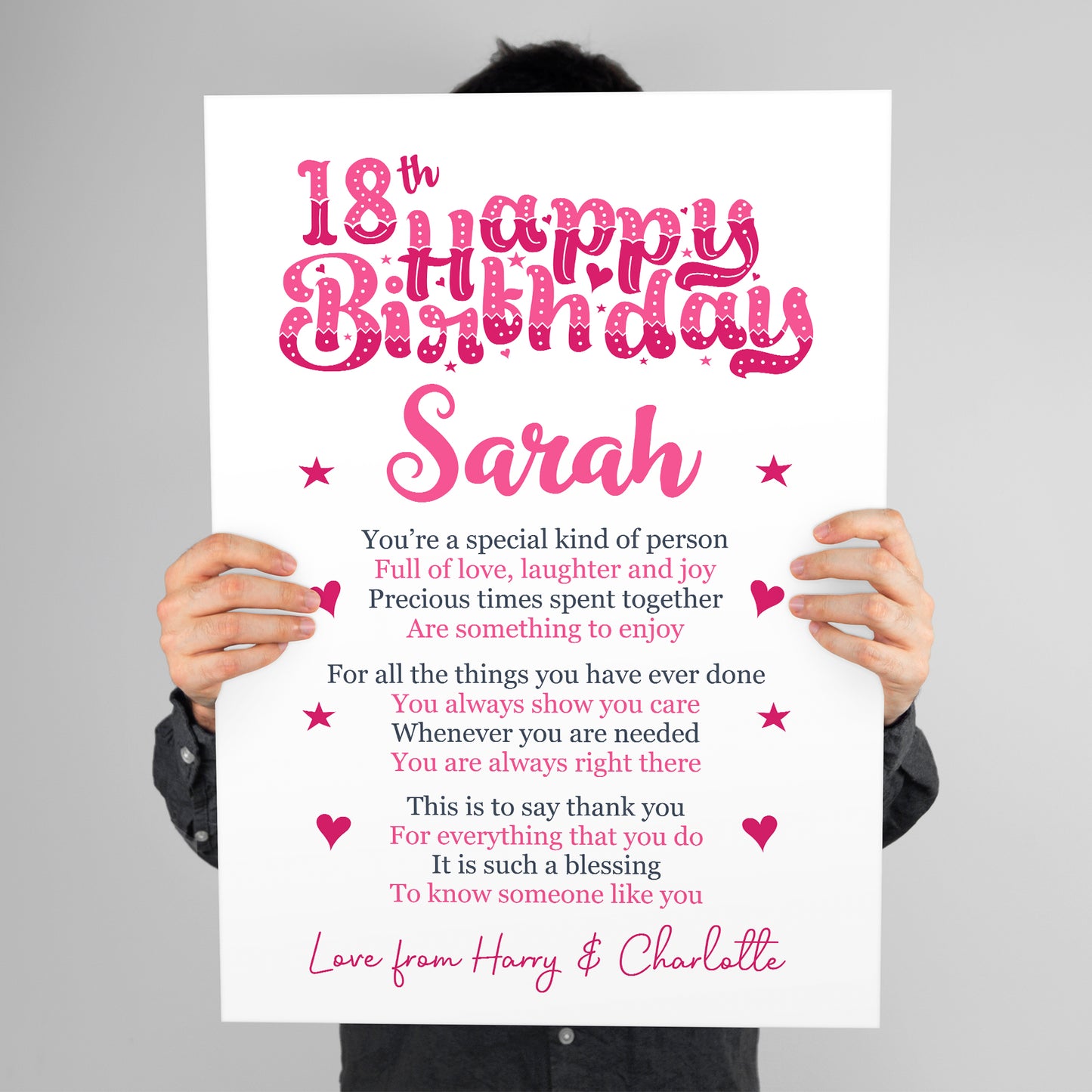PERSONALISED 18th Birthday Gifts For Her Gift For Daughter A3