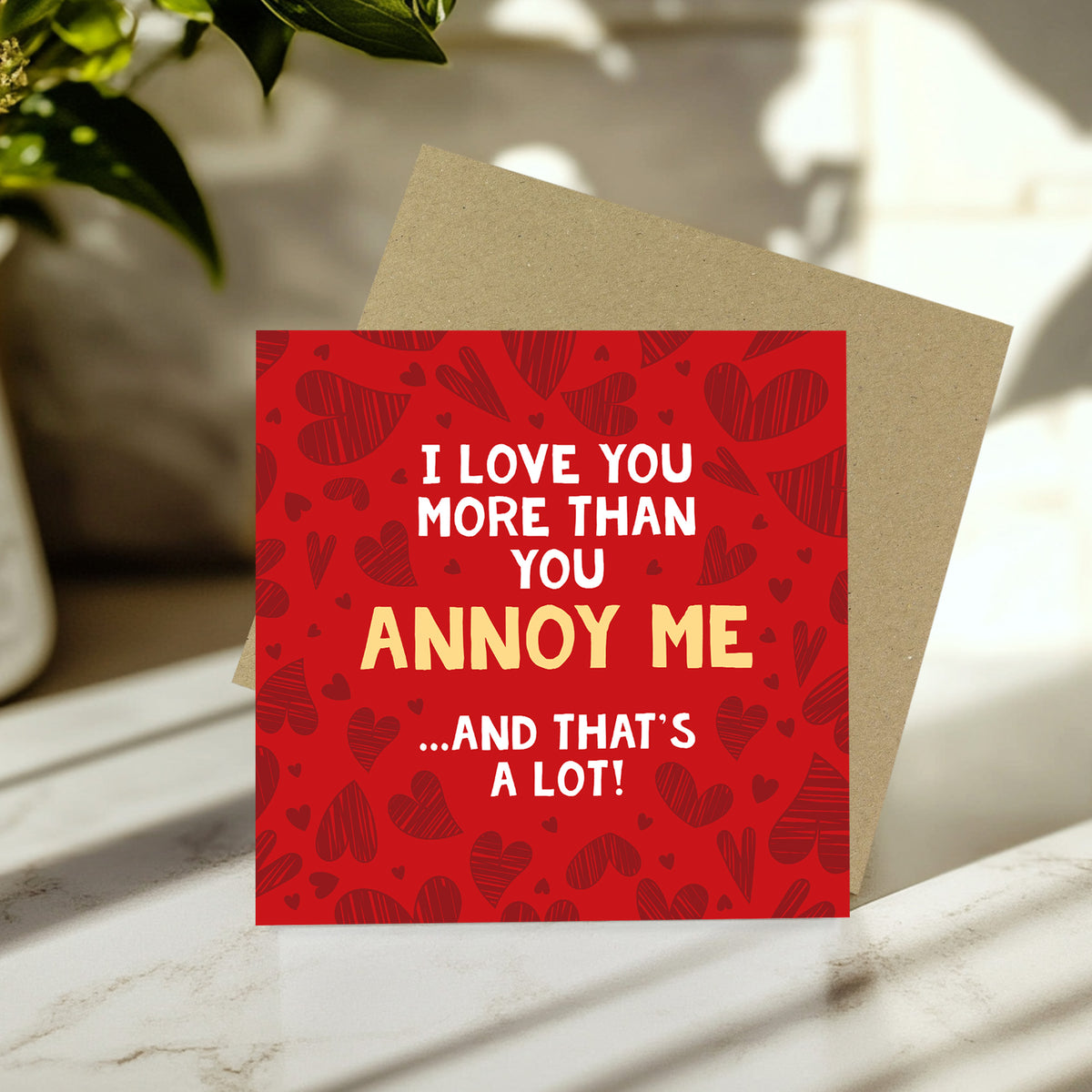Valentines Card for Him Love You More Funny Anniversary Card