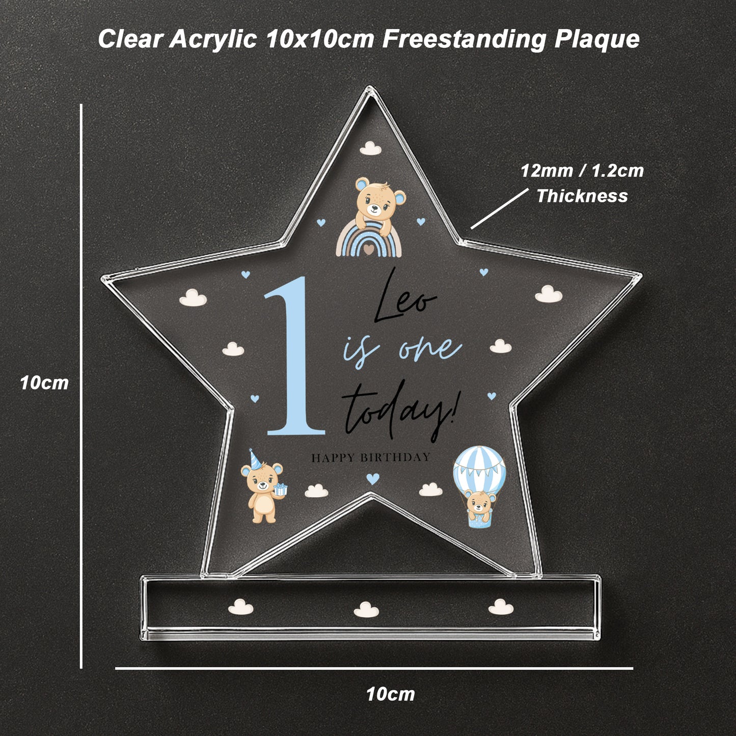 Personalised 1st Birthday Gift For Baby Boy ONE TODAY Star