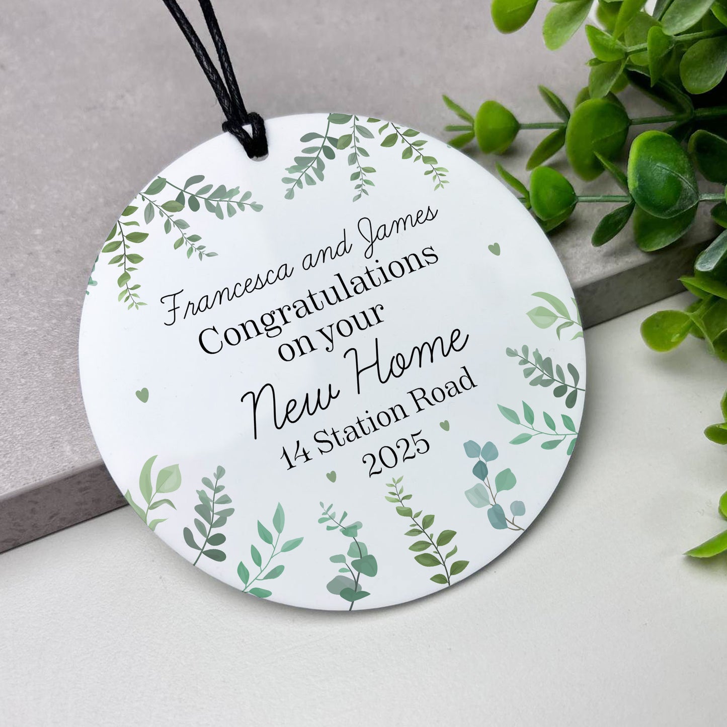 Congratulations New Home Gift Personalised Hanging Plaque