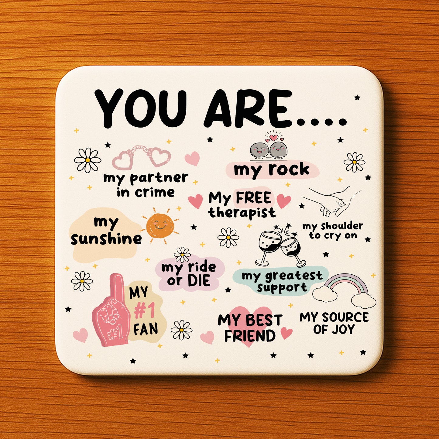 Birthday Gift For Best Friend Bestie Coaster Christmas Gift