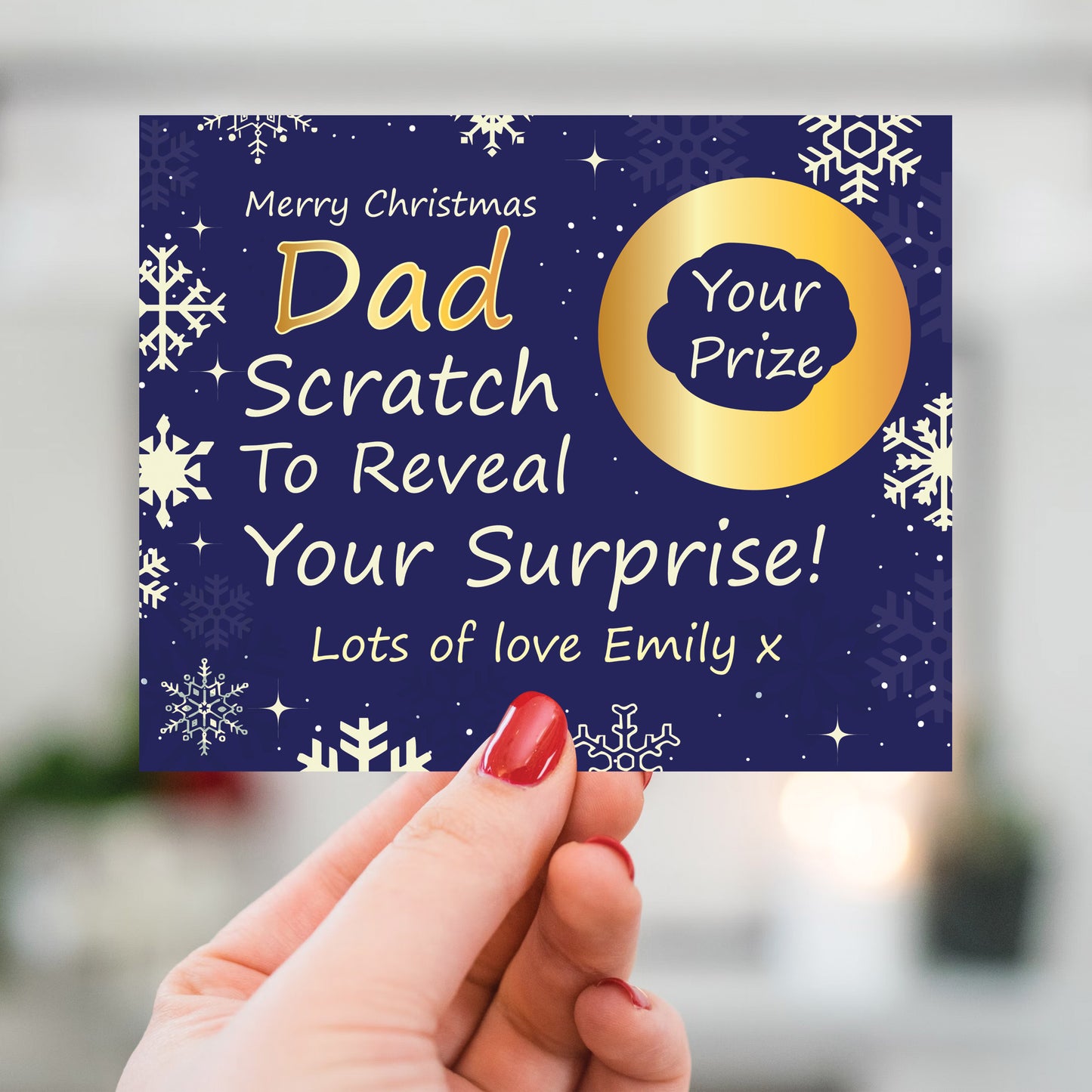 Personalised Dad Christmas Scratch Reveal Card Surprise Gifts