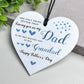 Dad and Grandad Gift For Fathers Day White Hanging Heart Gift