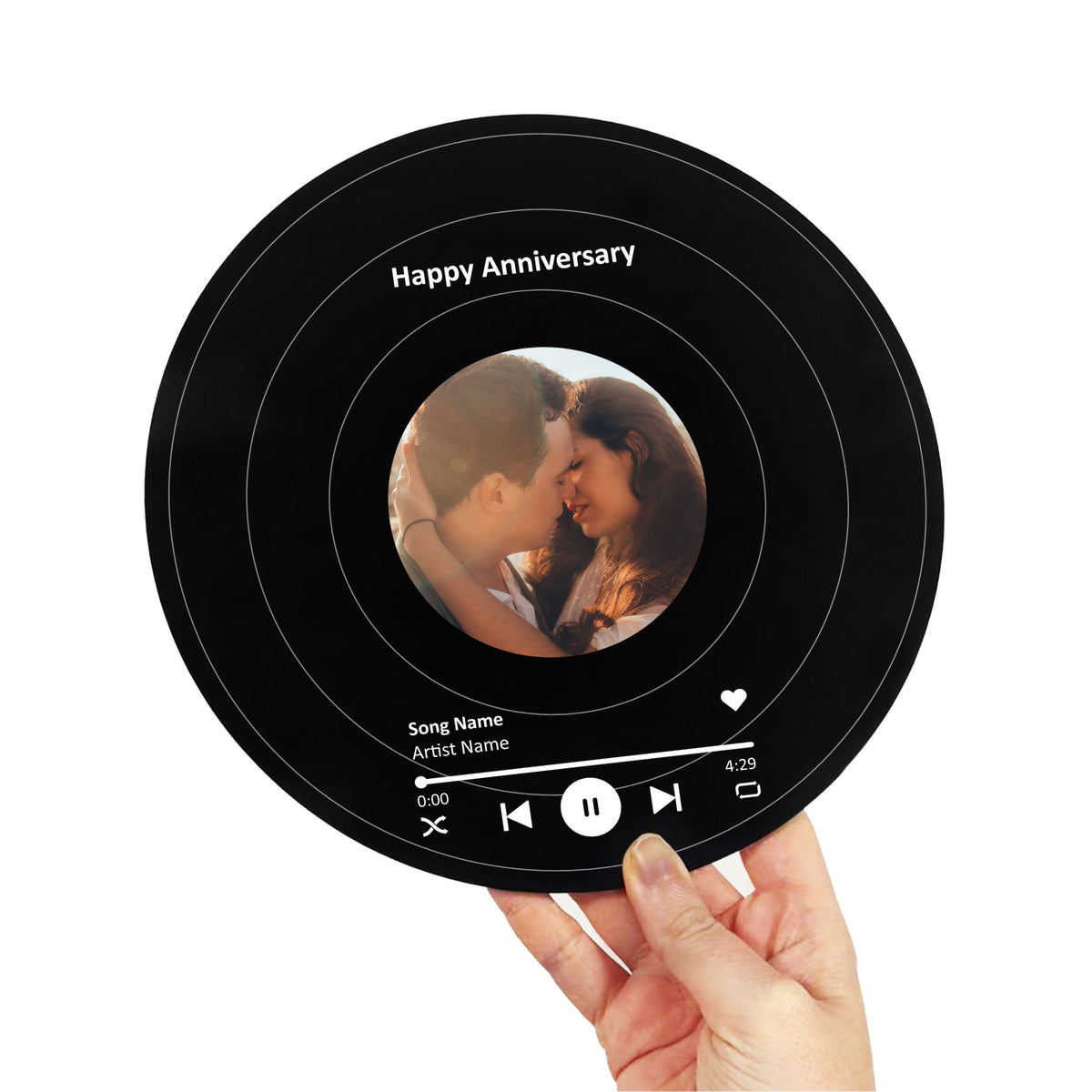Personalised Vinyl Inspired Song Plaque With Stand Wedding Gift