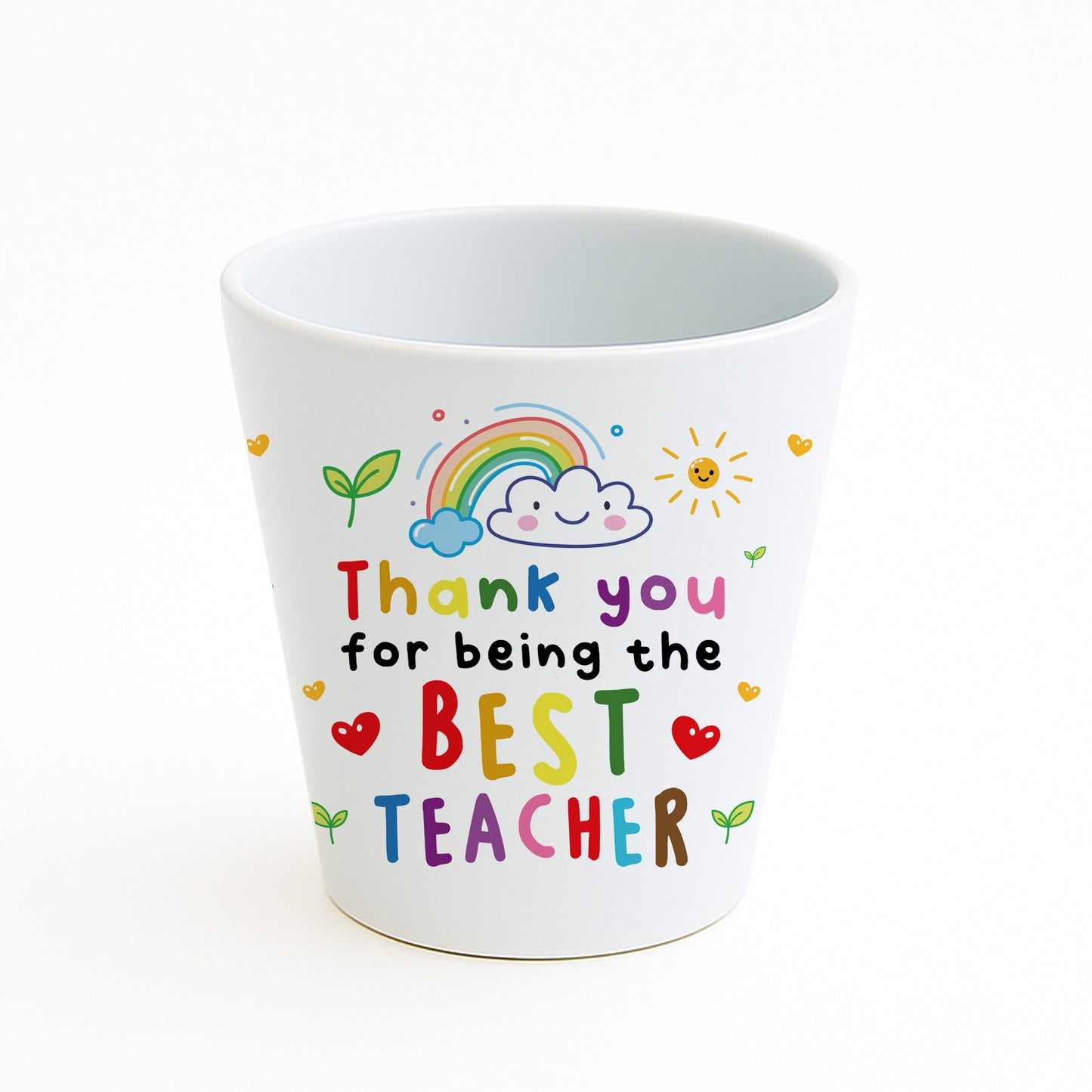 BEST TEACHER GIFT Plant Pot 10cm x 9cm Thank You Gift