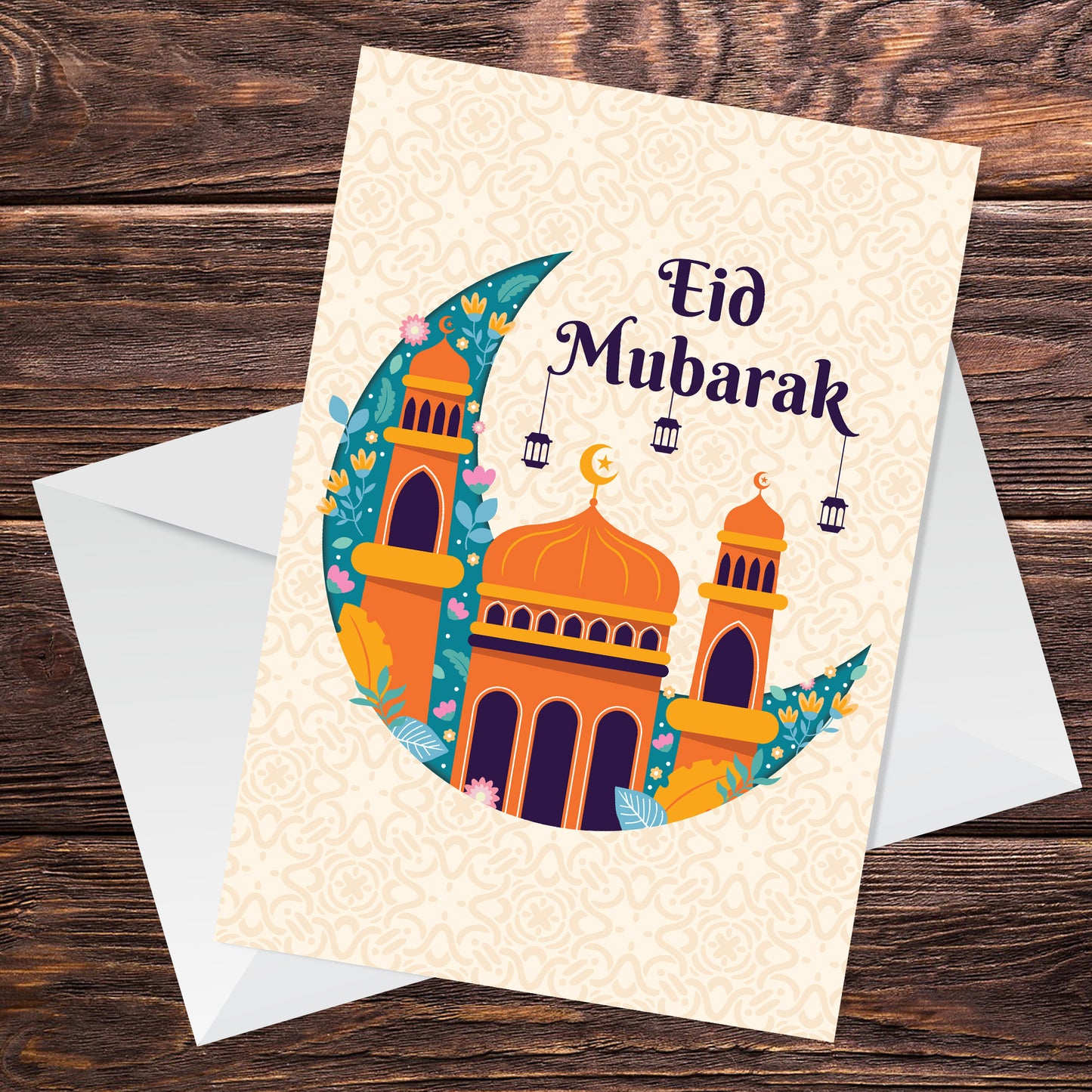 Eid Mubarak Ramadan Greetings Card Eid Mubarak Islamic Card