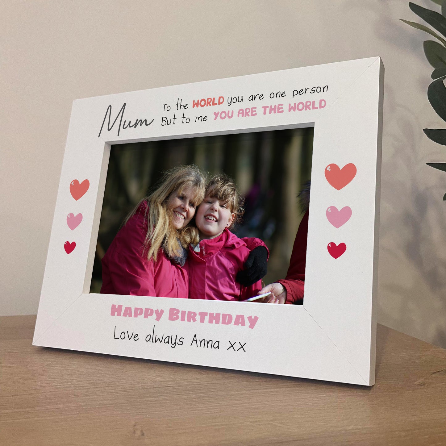 Personalised Birthday Mum Gifts White Wood 7x5 Photo Frame Gift