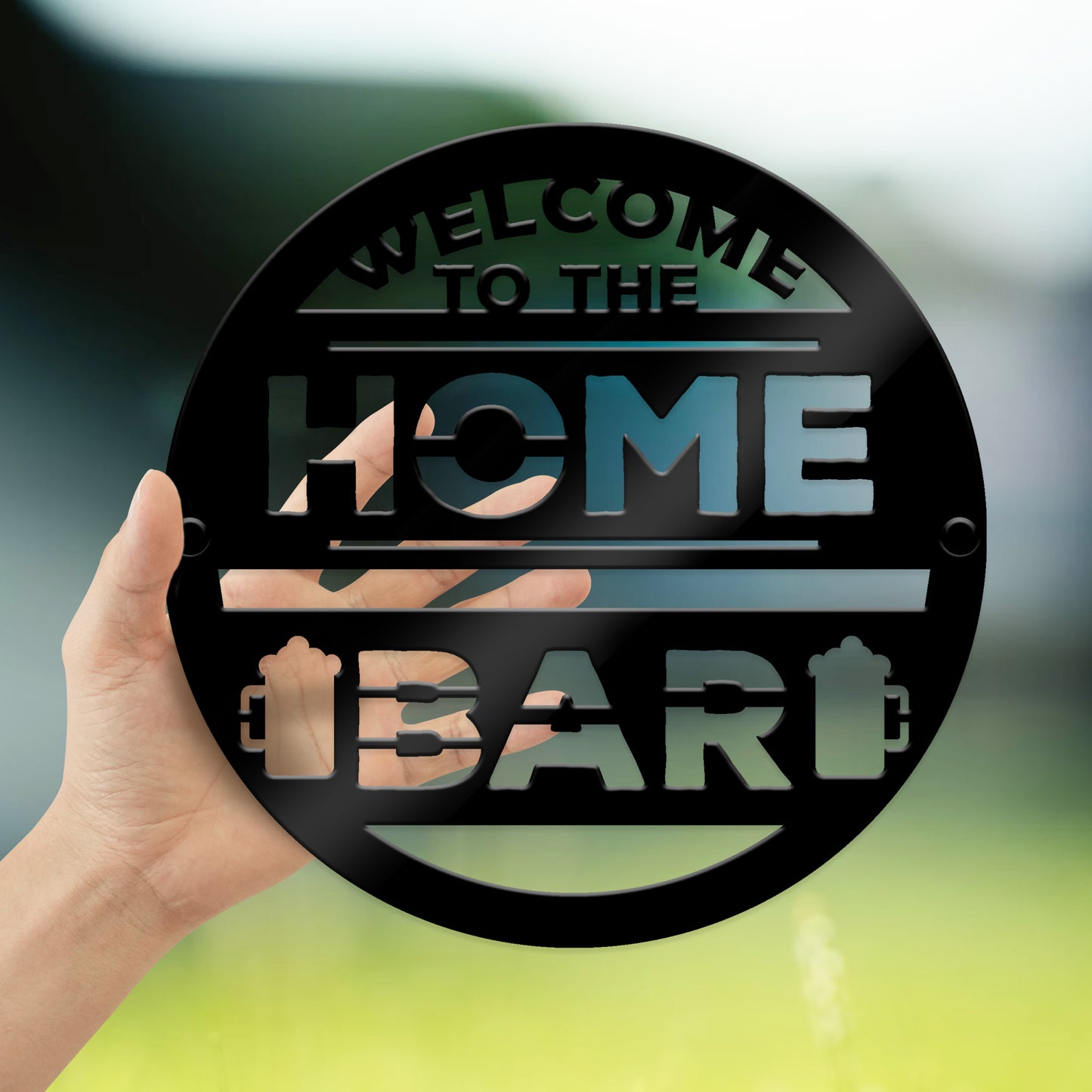 Home Bar Welcome Sign Plaque Garden Bar Man Cave 35x35cm