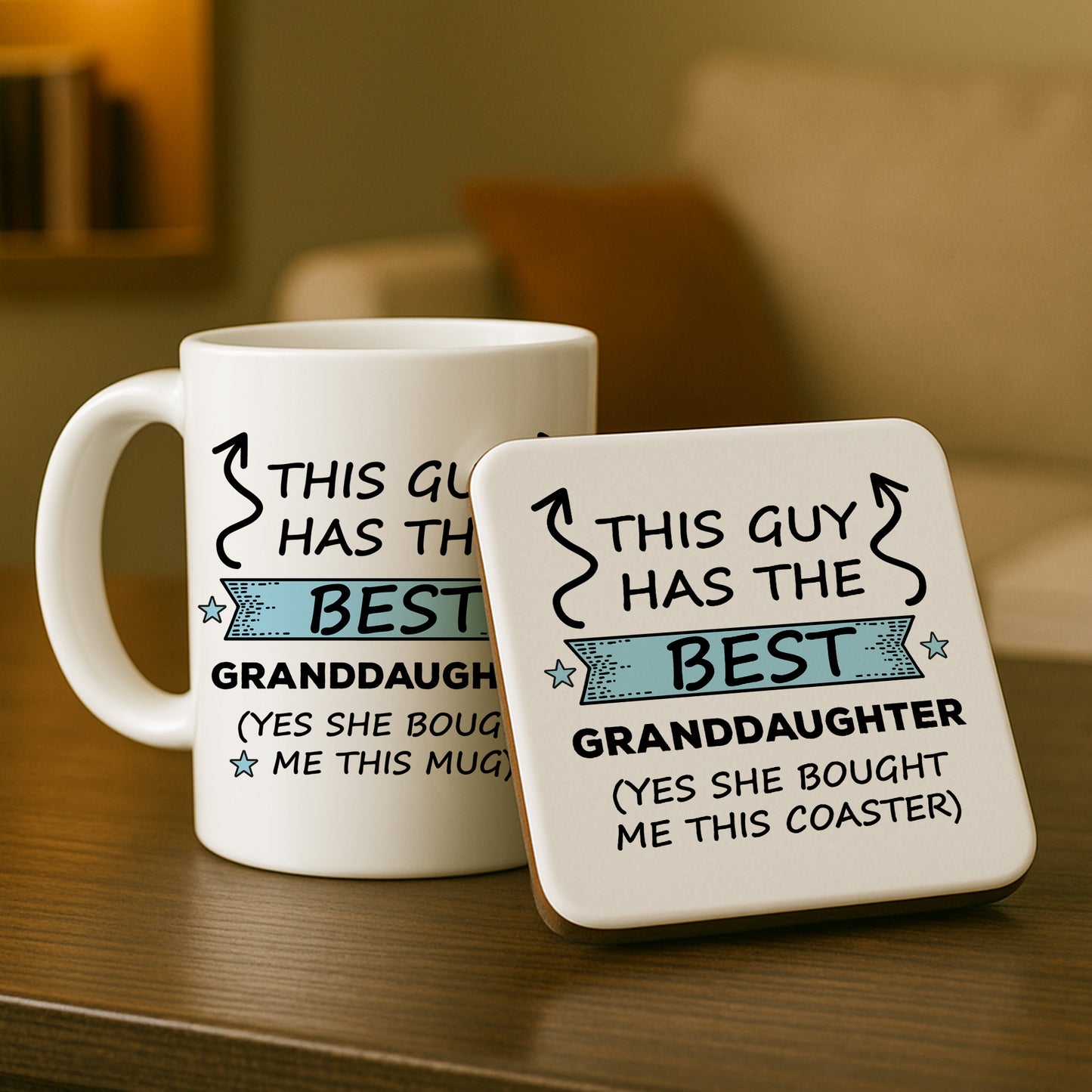 Grandad Gift From Granddaughter Novelty Mug and Coaster Set Gift