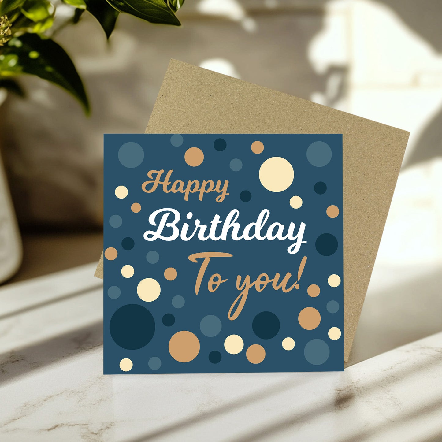 Happy Birthday Card For Men Dad Brother Uncle Navy Spots Card