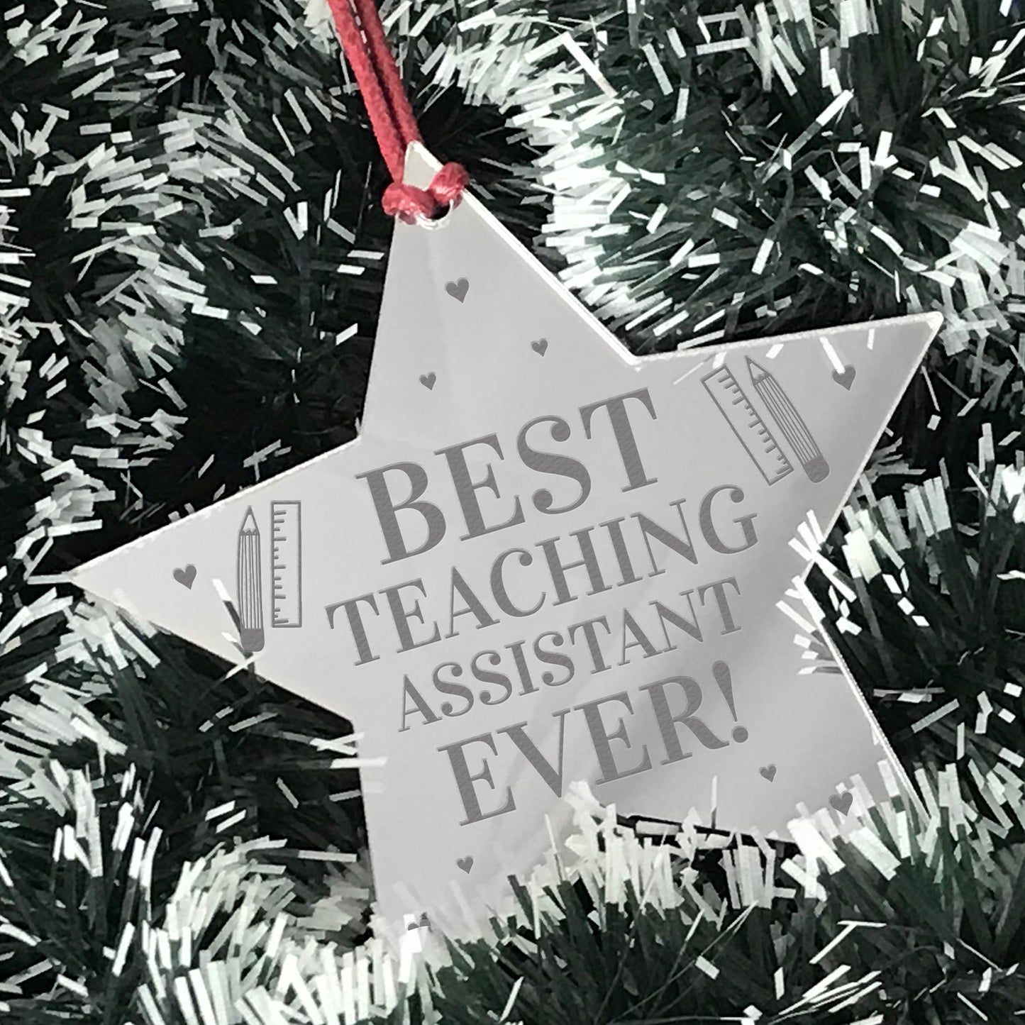 BEST TEACHING ASSISTANT EVER Gift Acrylic Hanging Star Teacher
