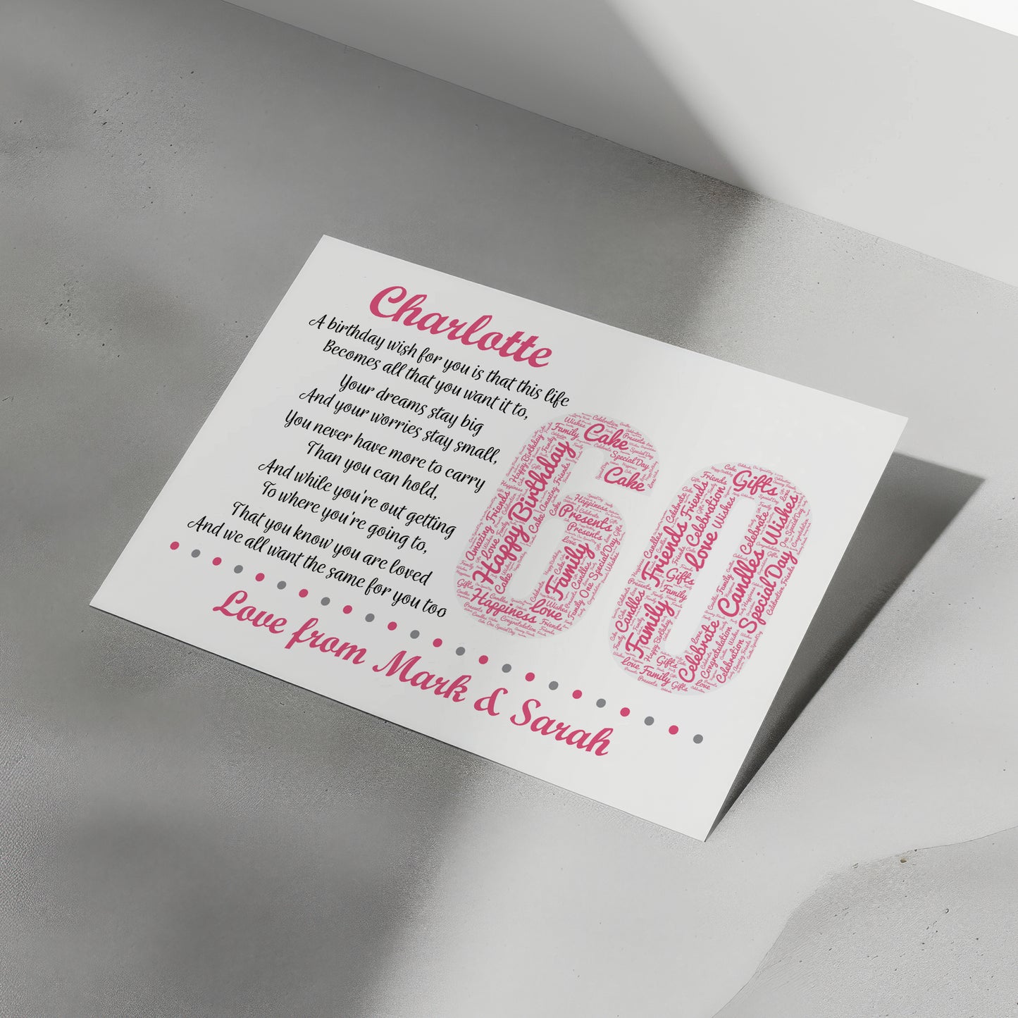 Personalised 60th Birthday Gifts for Her Women Wife Mum Nan