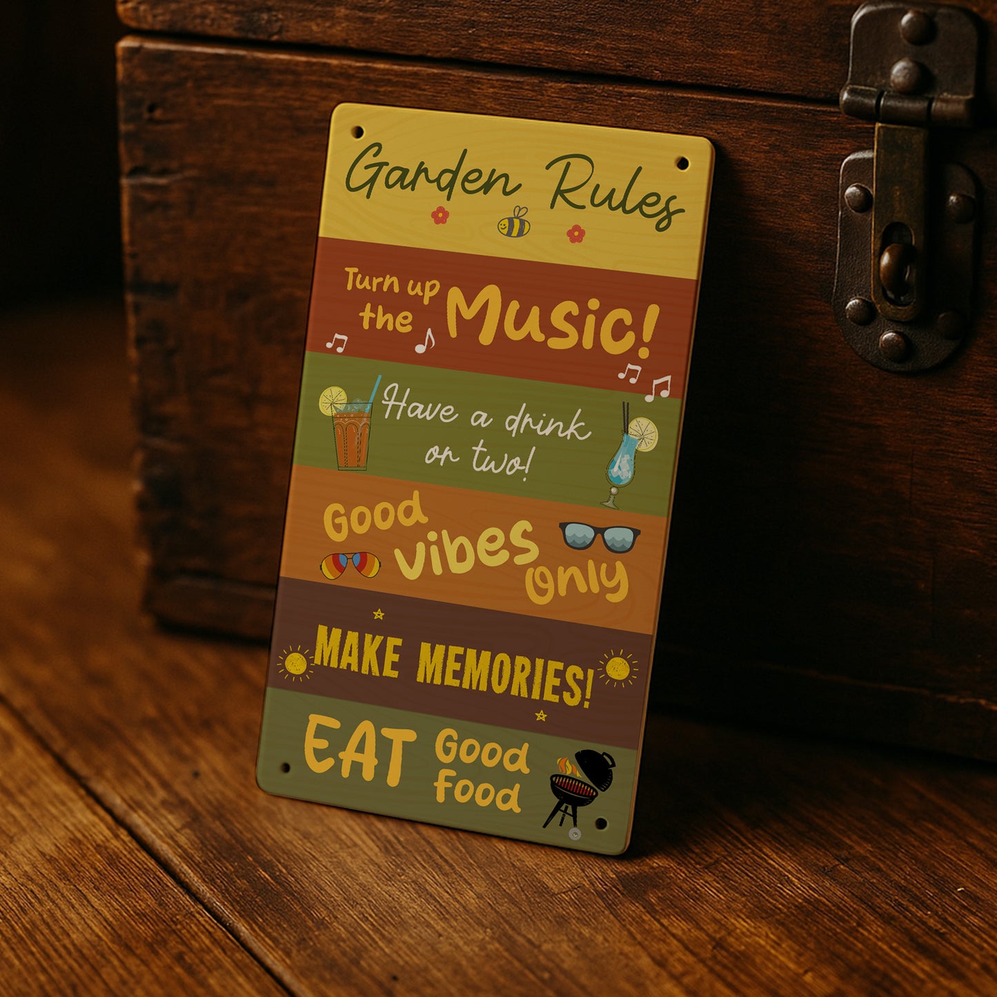 Garden Sign For Outside Funny Garden Rules Sign 22x12cm Acrylic