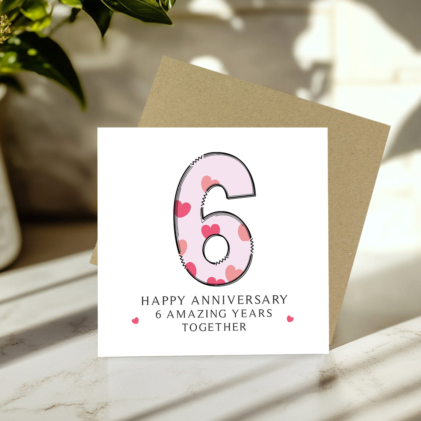 6th Wedding Anniversary Card With Envelope 6th Anniversary Cards