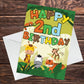 2nd Birthday Jungle Animal Card for Boys Girls 2 Year Old Card