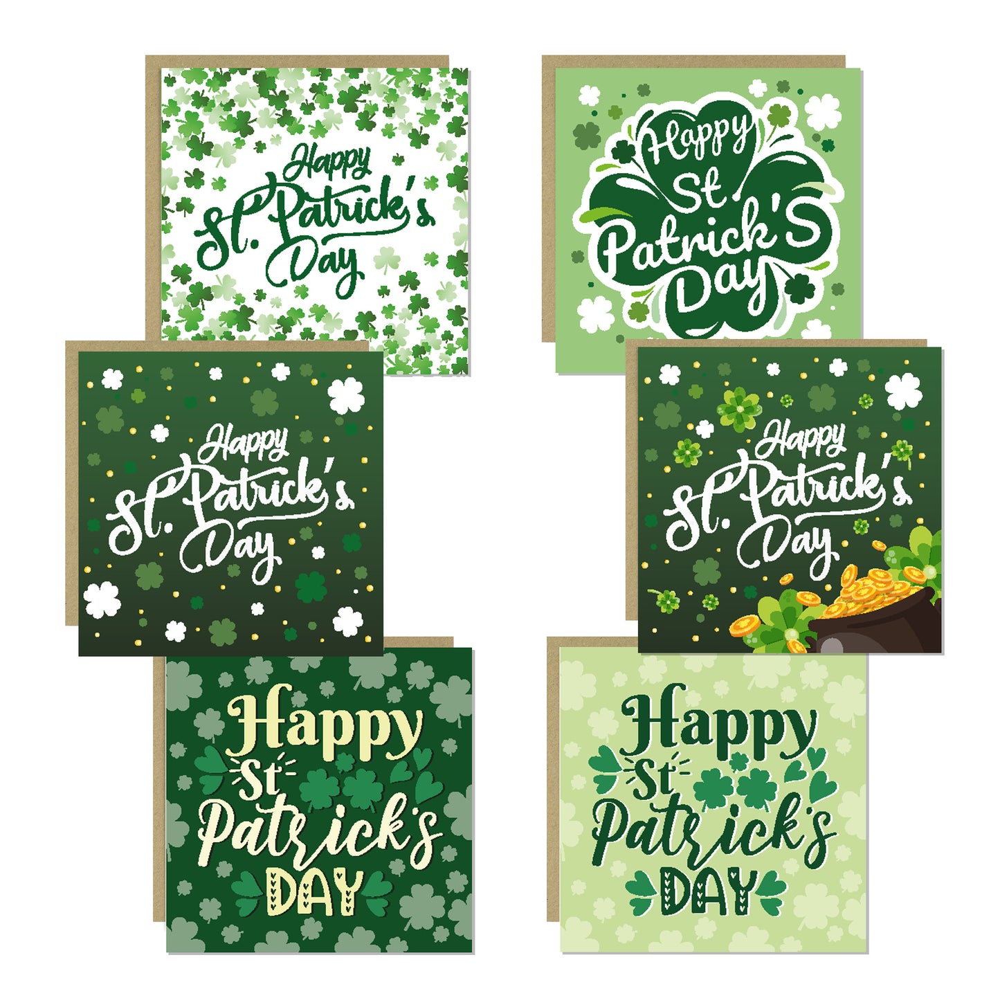St Patricks Day Card Pack of 12 Card Multipack Happy St Patricks