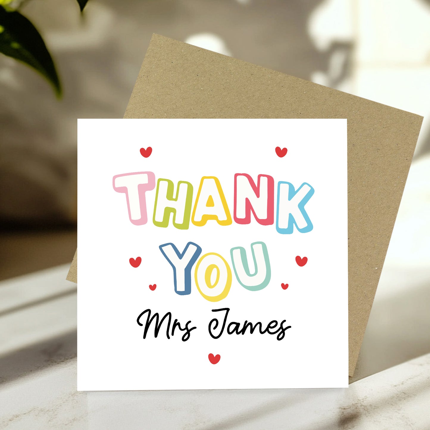 Personalised Teacher Thank You Cards End of Term Leaving School