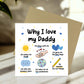 Daddy Card Why I Love Daddy Card Birthday Card for Daddy