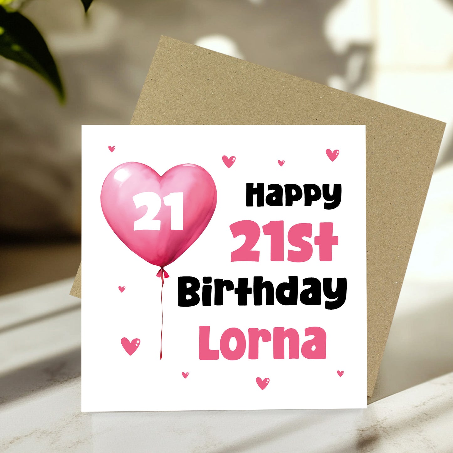 21st Birthday Card For Girls Personalised 21st Birthday Card