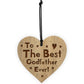 Gift For Best Godfather Engraved Wooden Heart Godfather Gifts