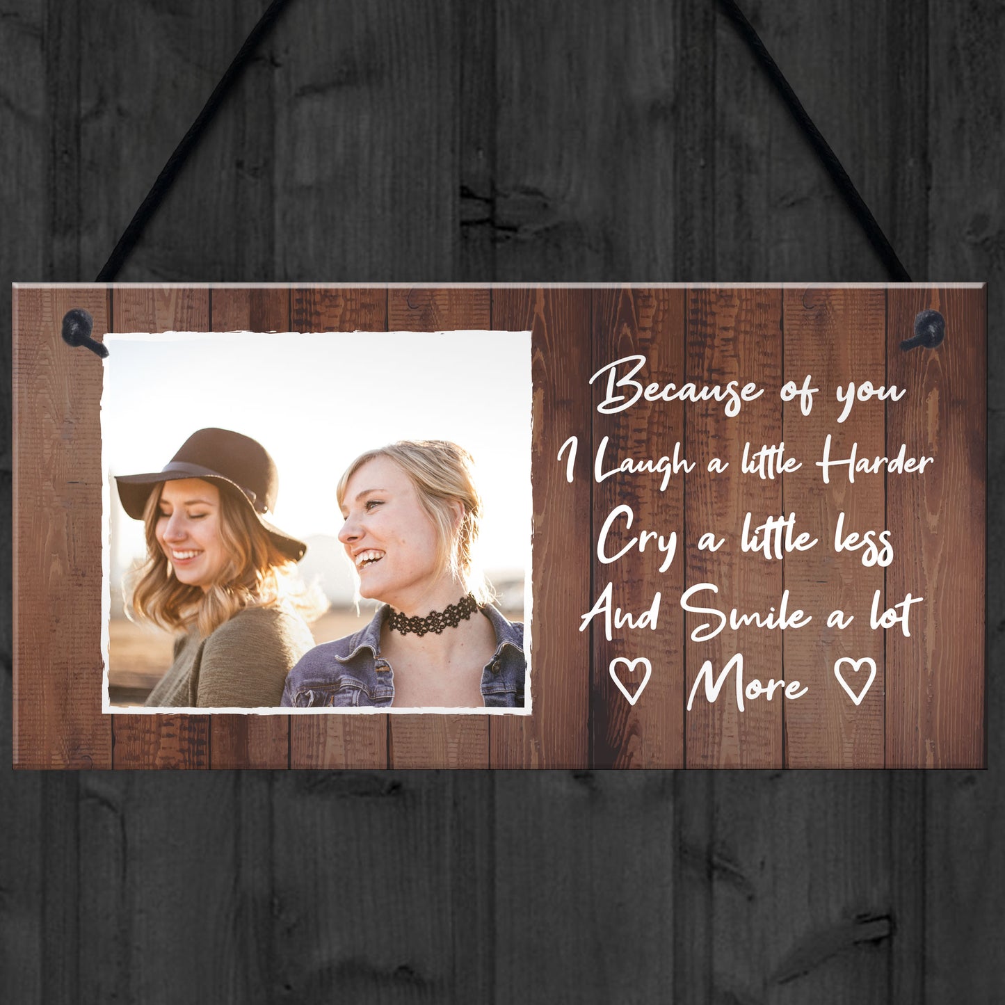 Personalised Hanging Friendship Sign Photo Gift For Friend