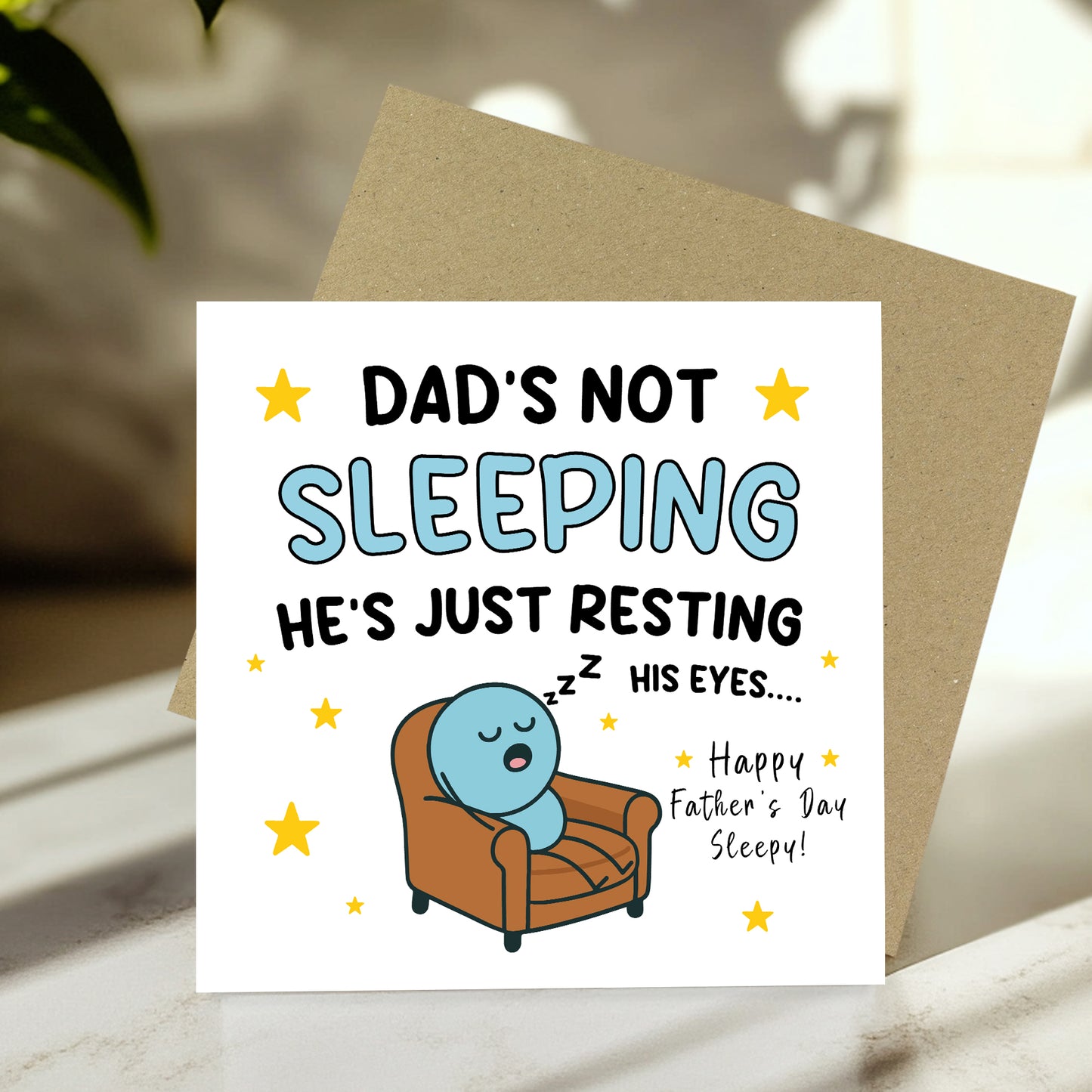 FUNNY Dad Card For Fathers Day Hes Just Resting His Eyes Humour