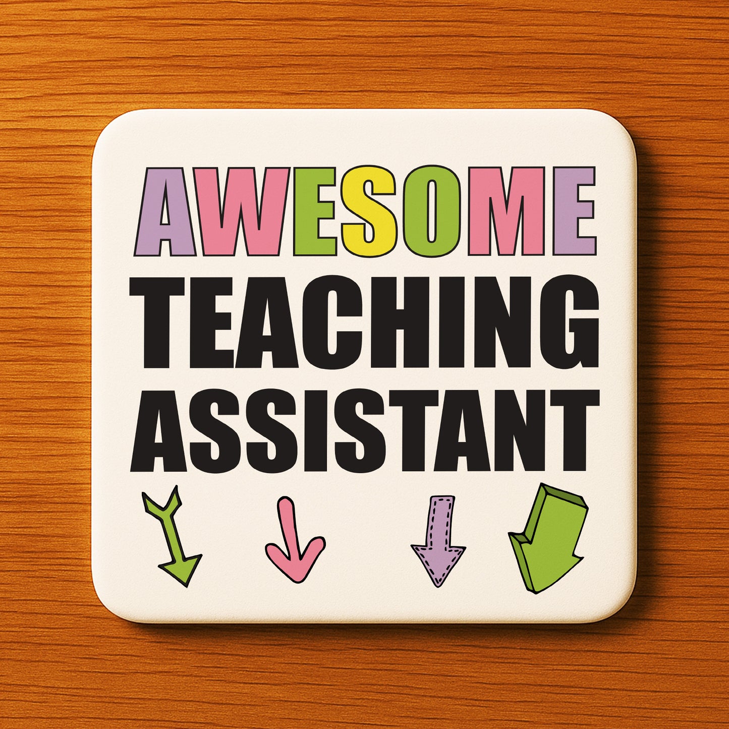 Gift For Teaching Assistant AWESOME TA Coaster Teacher Present