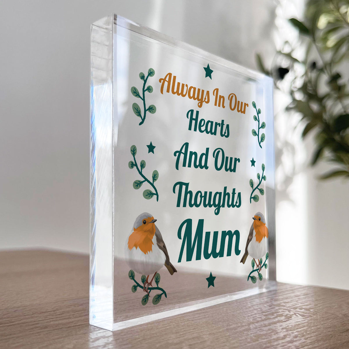 Memorial Plaque For Mum Robin Redbreast In Memory Plaque For Mum