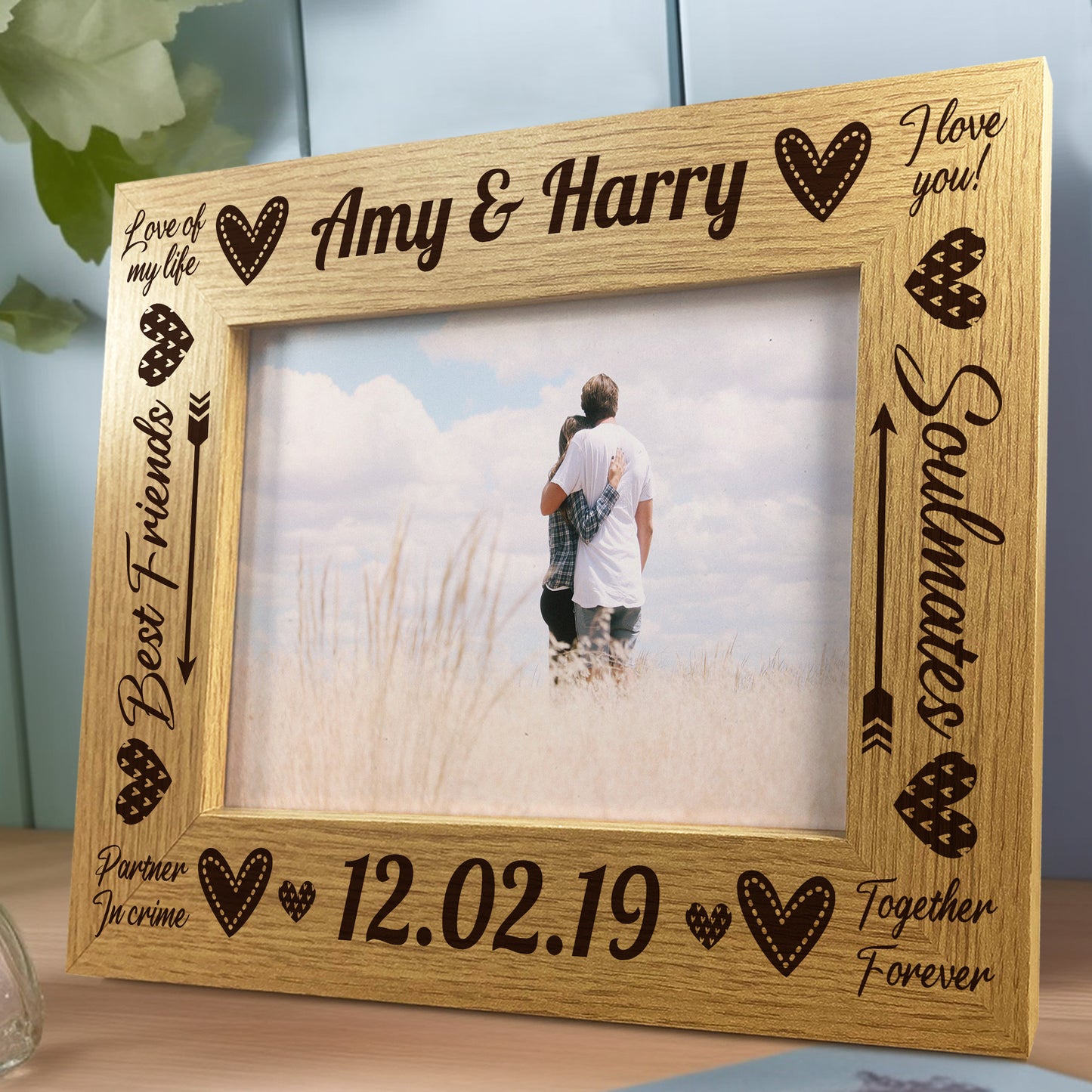 Personalised Gift For Her 7x5 Frame Anniversary Birthday