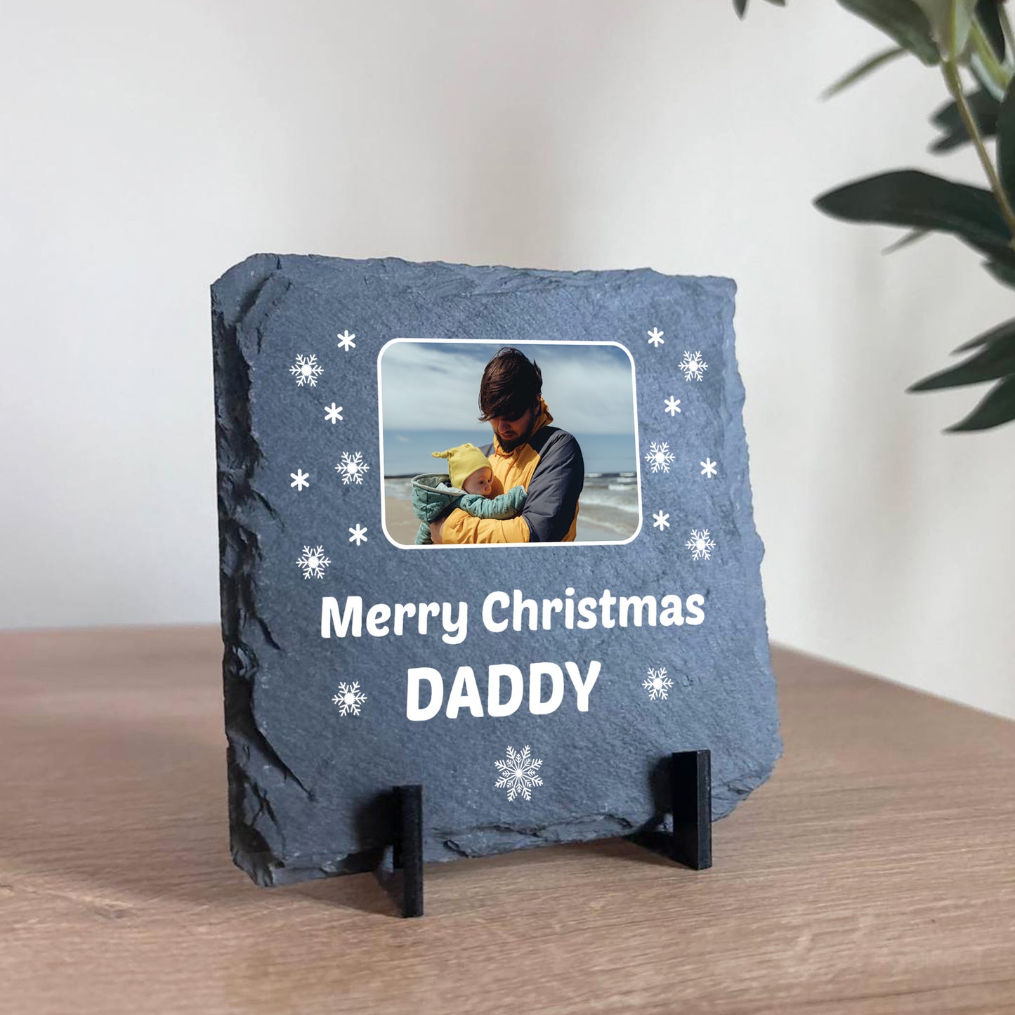 Personalised Daddy Christmas Slate Photo Plaque Gifts For Daddy